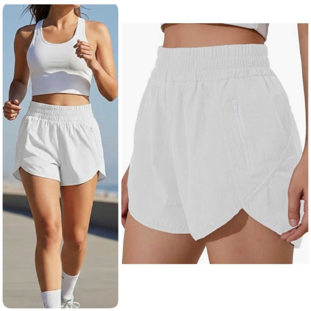 New NWT BMJL Women's White Athletic Shorts Running Gym Workout XXLarge XXL